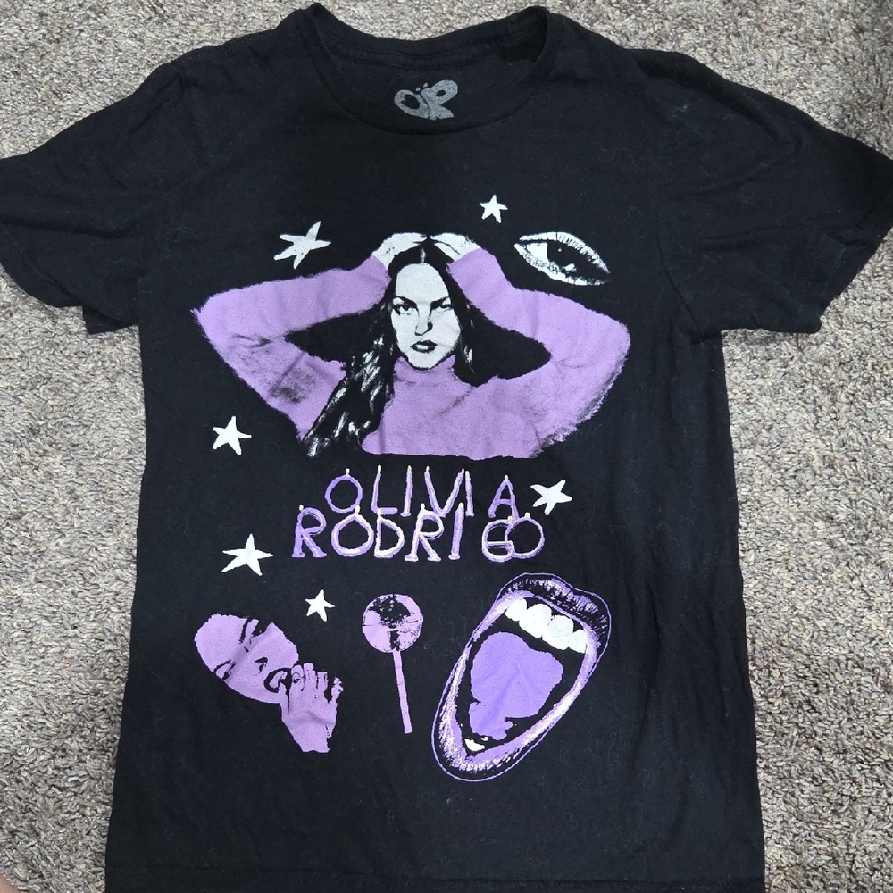 Olivia Rodrigo Black and Purple Graphic T-Shirt